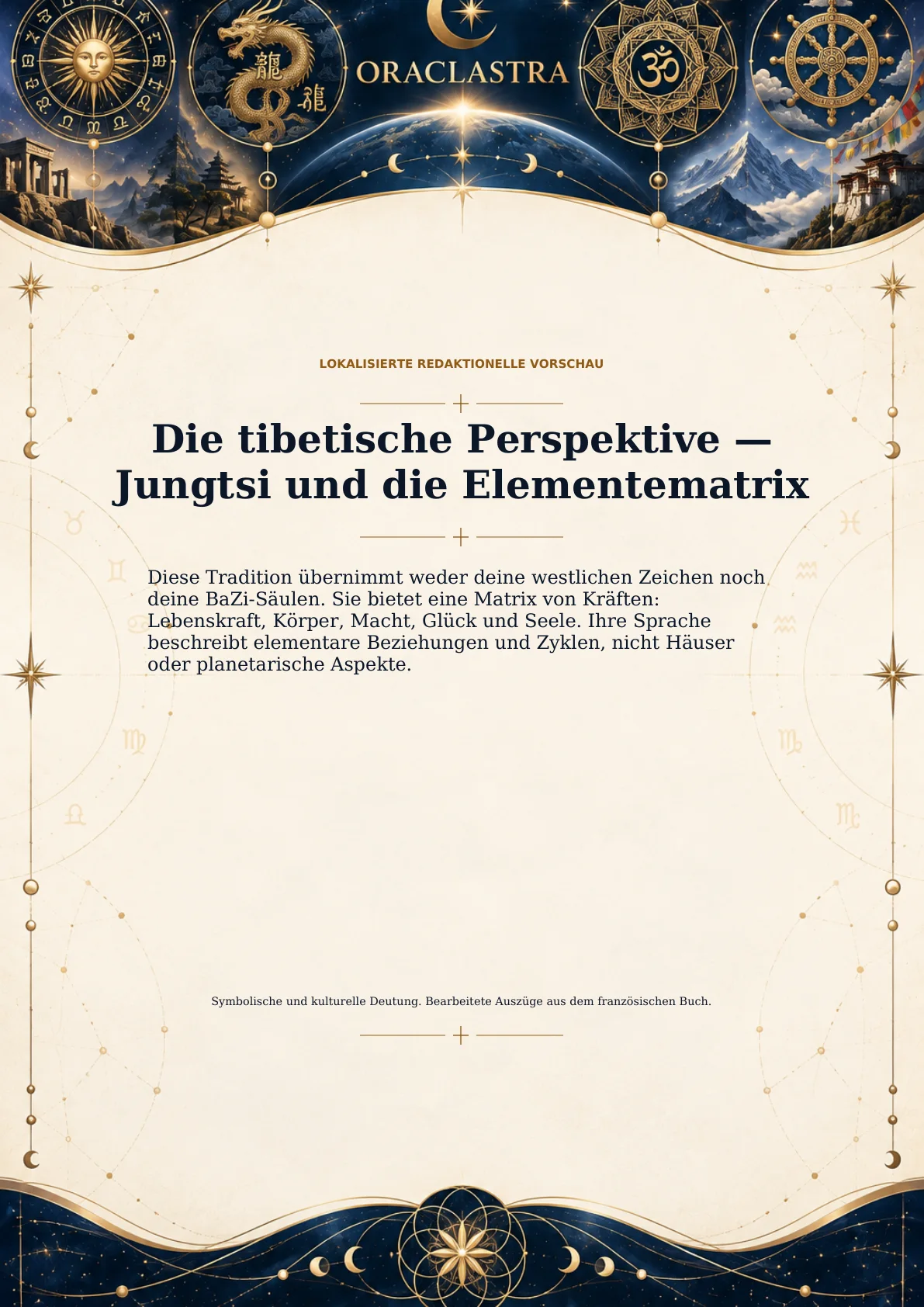 Die tibetische Perspektive — Jungtsi und die Elementematrix