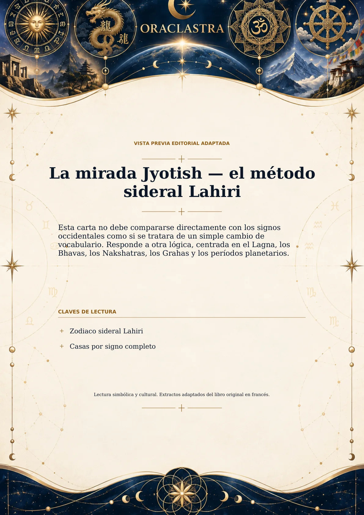 La mirada Jyotish — el método sideral Lahiri