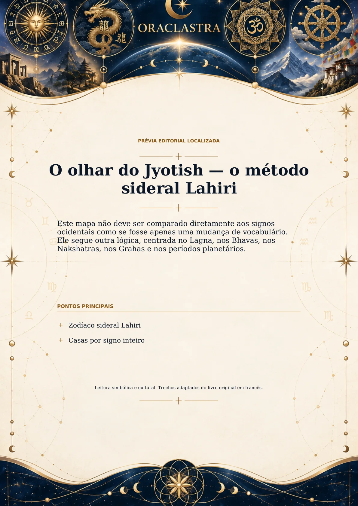 O olhar do Jyotish — o método sideral Lahiri
