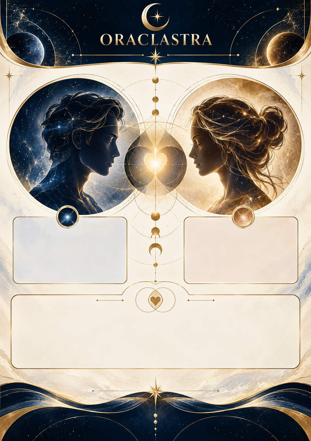 Dois mapas celestes entrelaçados para astrologia relacional