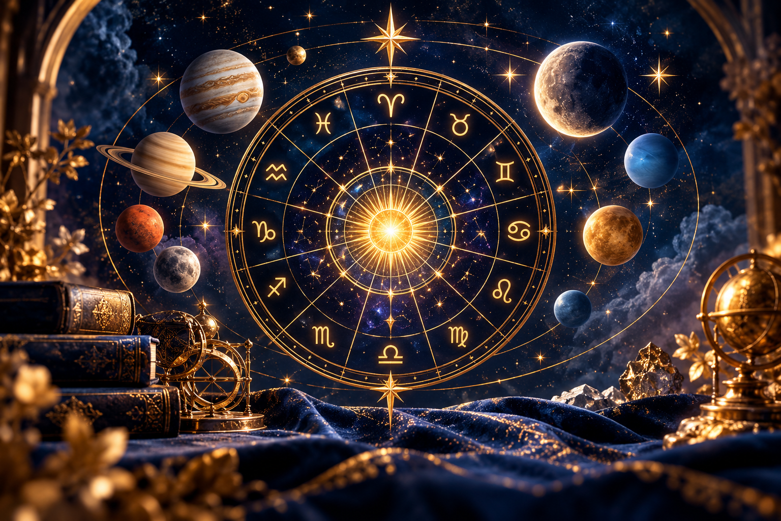 Western monthly astrology illustration