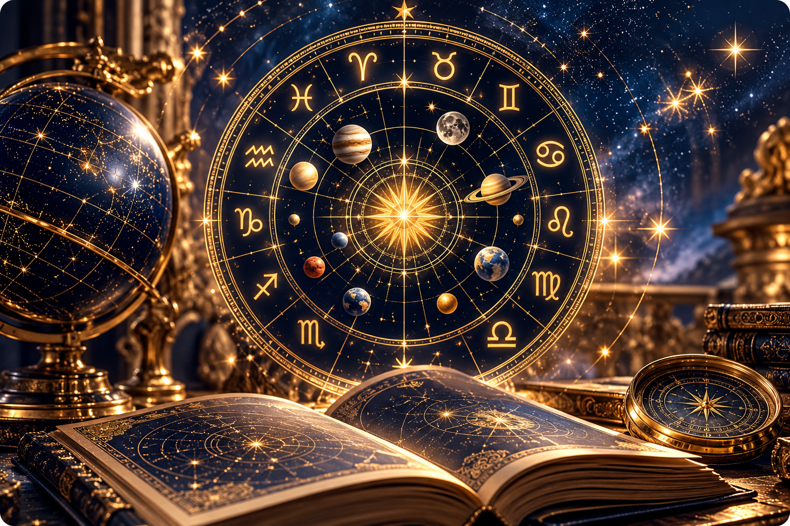 Western natal chart illustration