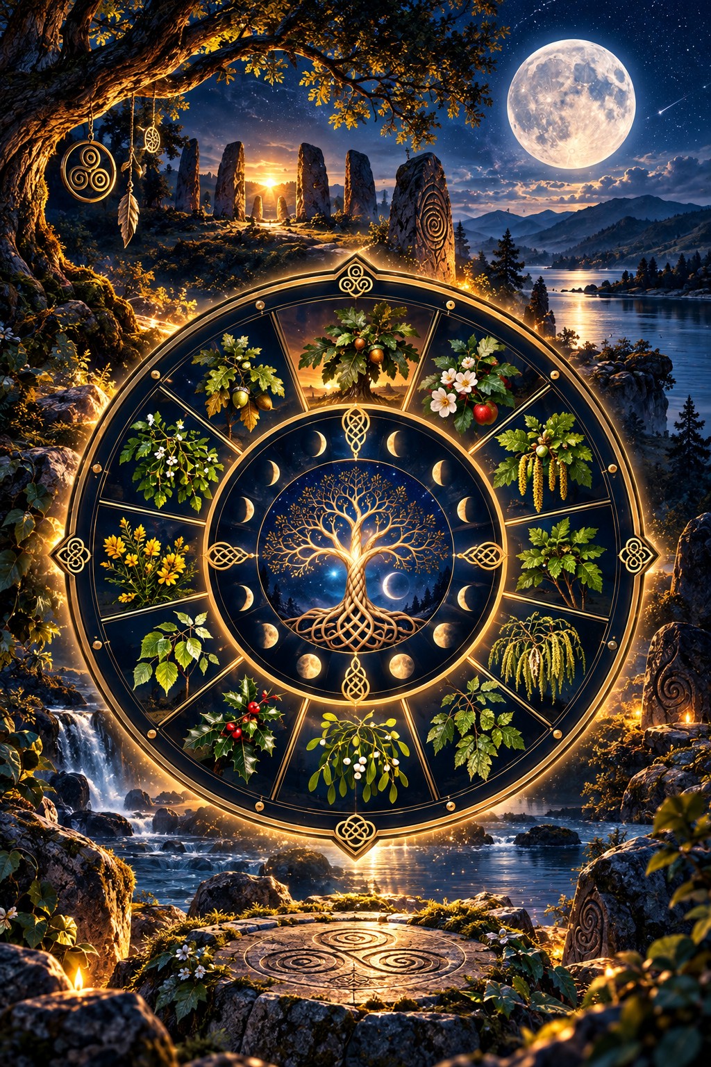 Roue celtique illustrée TOUTATIS
